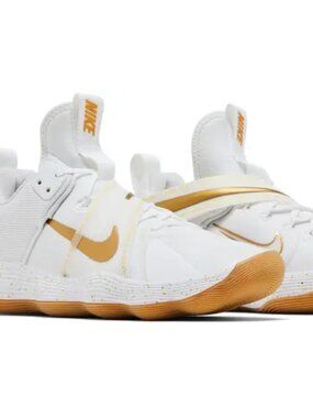 Nike gold and white hyperset volleyball shoes